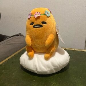 NWT Gudetama flower headband plush toy